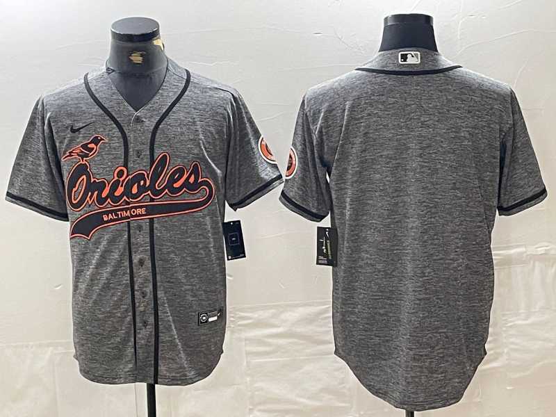 Men%27s Baltimore Orioles Blank Grey Gridiron Cool Base Stitched Baseball Jersey->los angeles dodgers->MLB Jersey